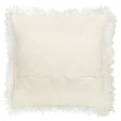 Ecru - Back - Furn Rowan Faux Fur Cushion Cover