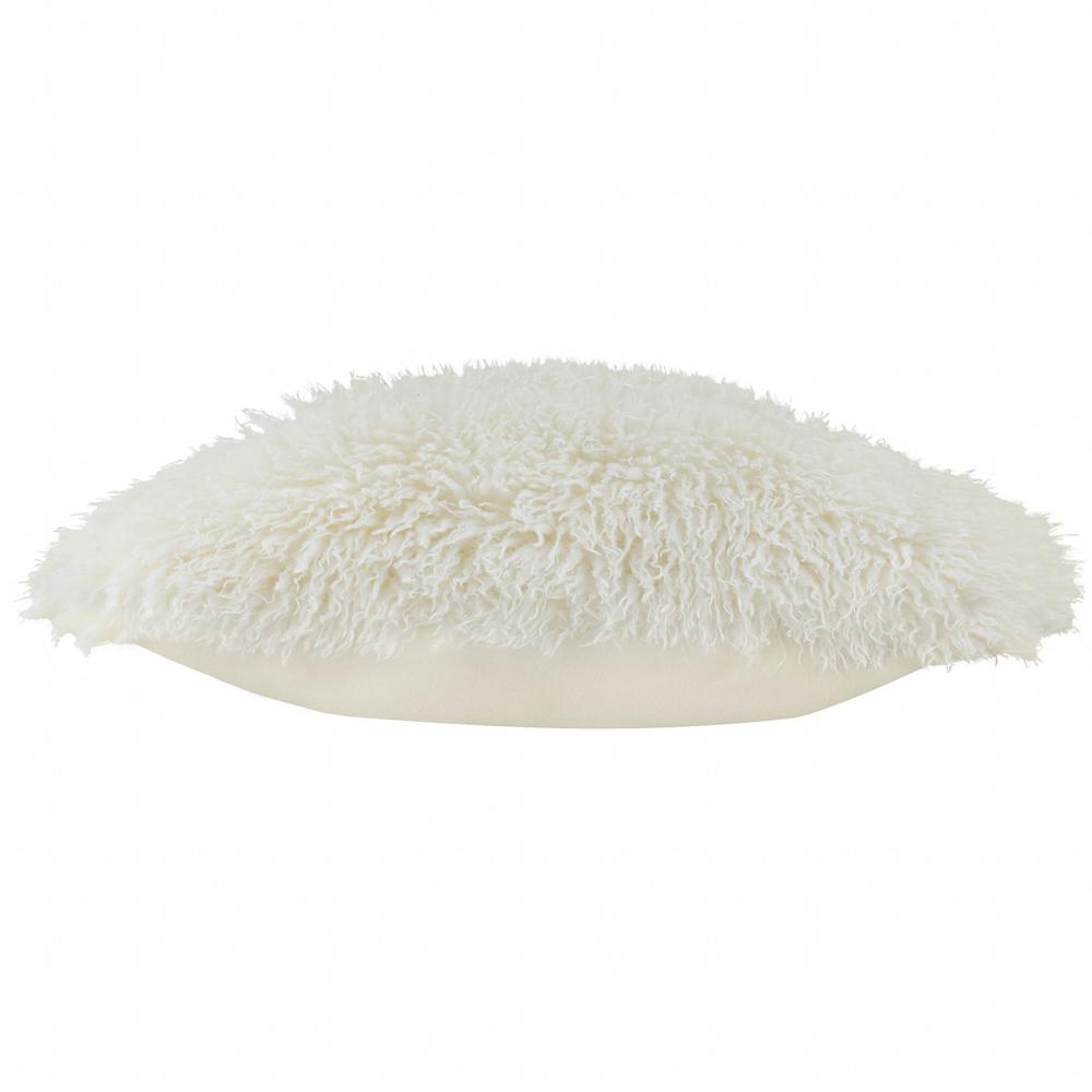 Ecru - Side - Furn Rowan Faux Fur Cushion Cover