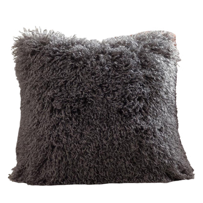 Grey - Front - Furn Rowan Faux Fur Cushion Cover