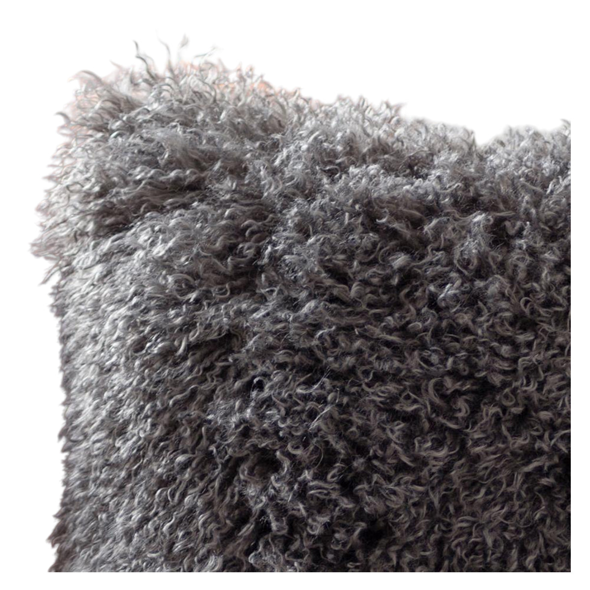 Grey - Back - Furn Rowan Faux Fur Cushion Cover