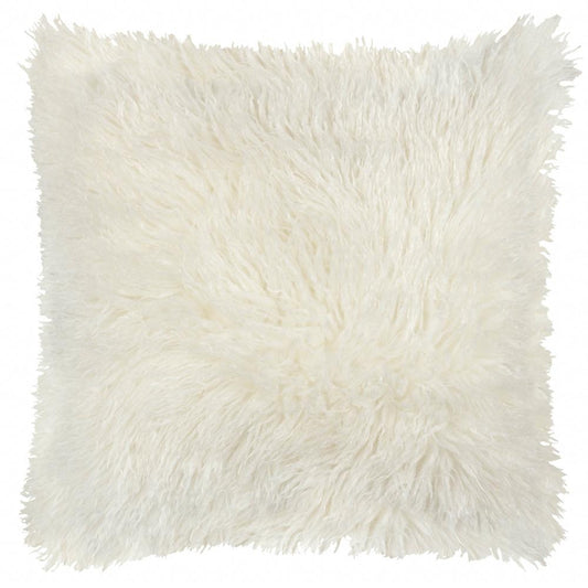 Ecru - Front - Furn Rowan Faux Fur Cushion Cover