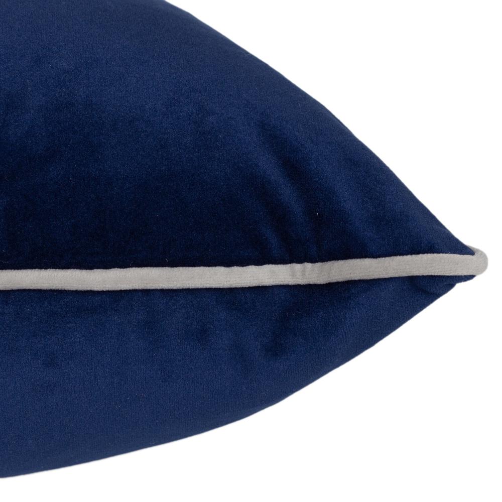 Navy-Silver - Side - Furn Meridian Velvet Cushion Cover