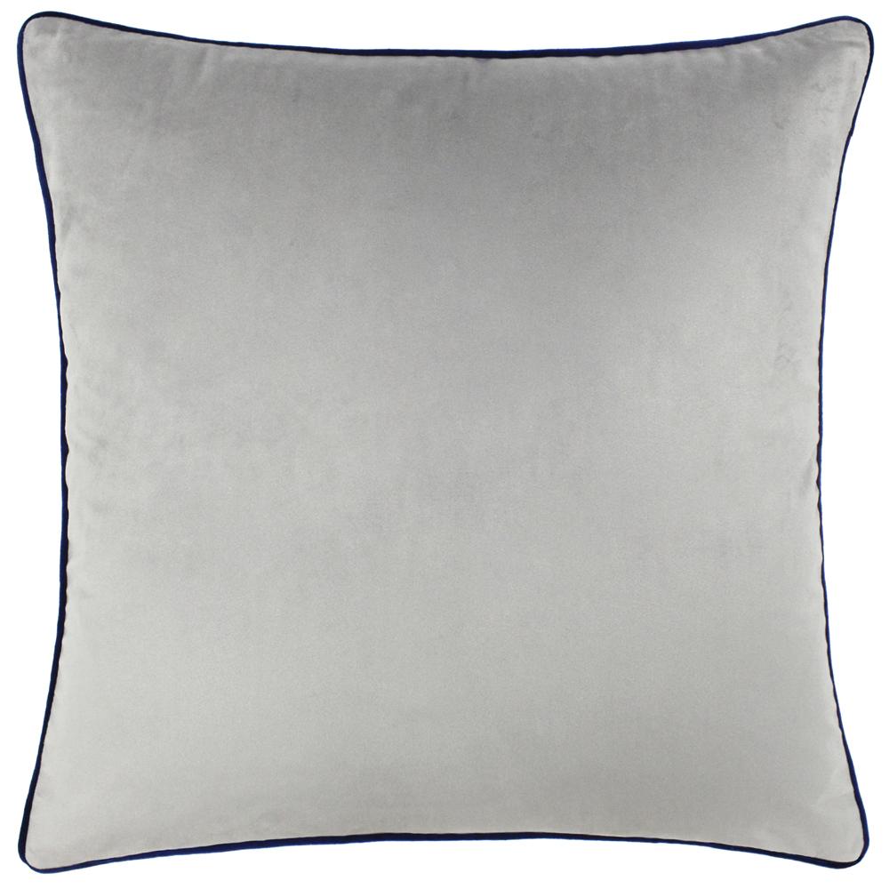 Silver-Navy - Front - Furn Meridian Velvet Cushion Cover