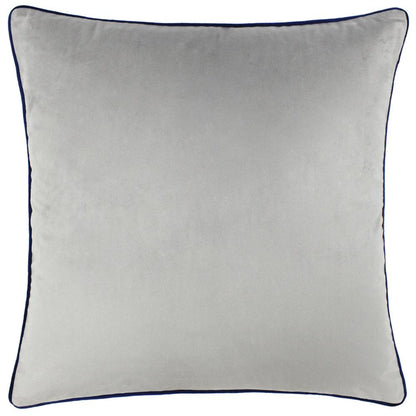 Silver-Navy - Front - Furn Meridian Velvet Cushion Cover