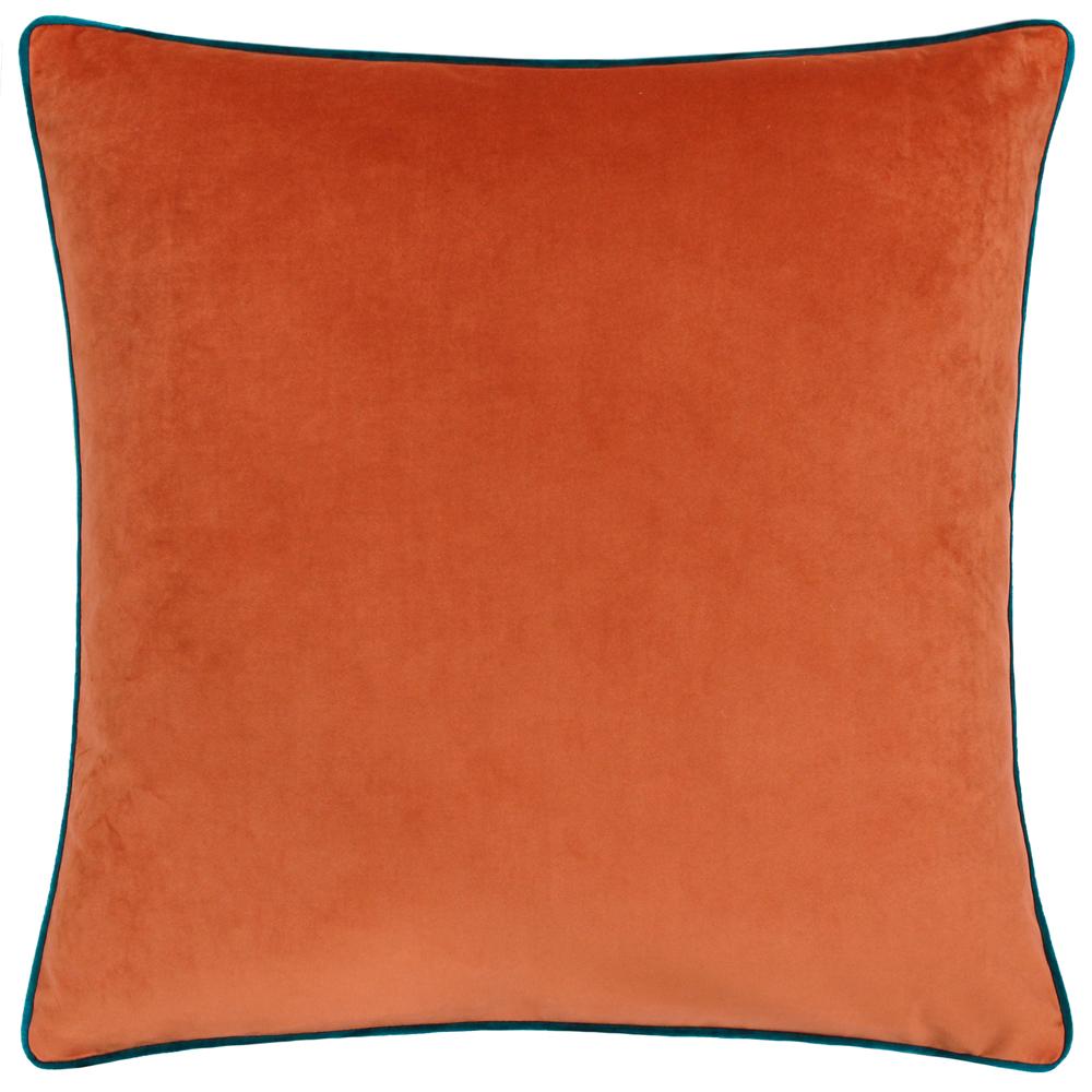 Orange Tiger-Teal - Front - Furn Meridian Velvet Cushion Cover