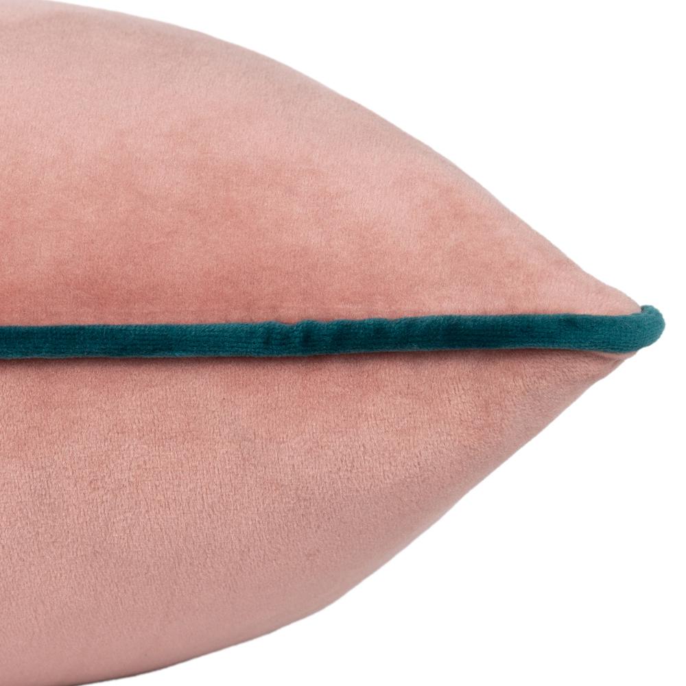 Blush-Teal - Side - Furn Meridian Velvet Cushion Cover