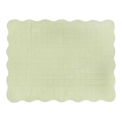 Sage - Back - Furn Quilted Scalloped Bedspread