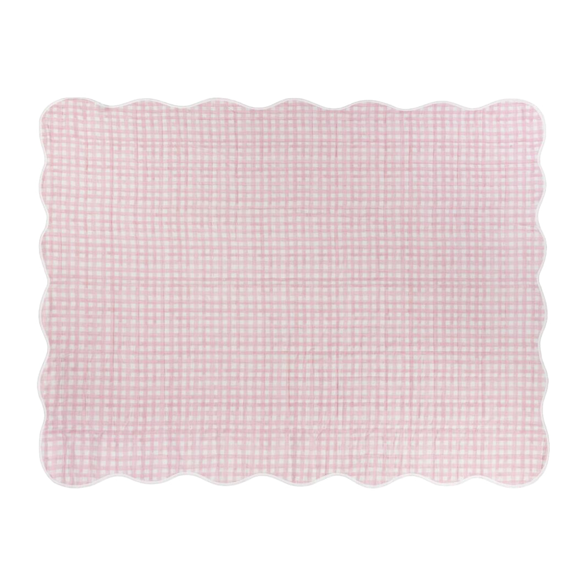 Pink - Front - Furn Quilted Scalloped Bedspread