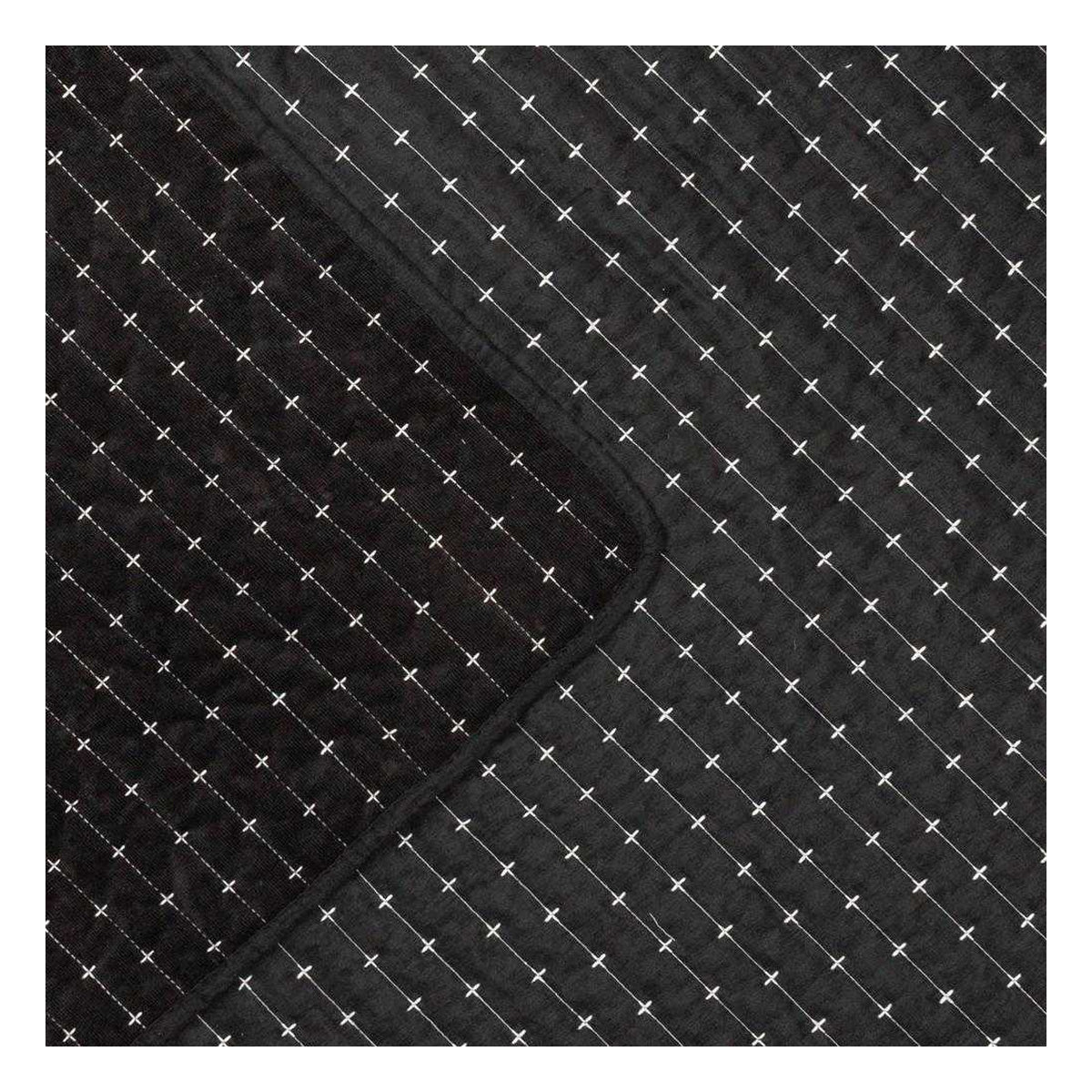 Black - Side - Paoletti Henley Pin-cord Bedspread