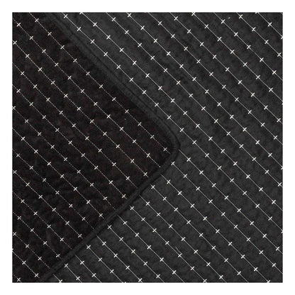 Black - Side - Paoletti Henley Pin-cord Bedspread