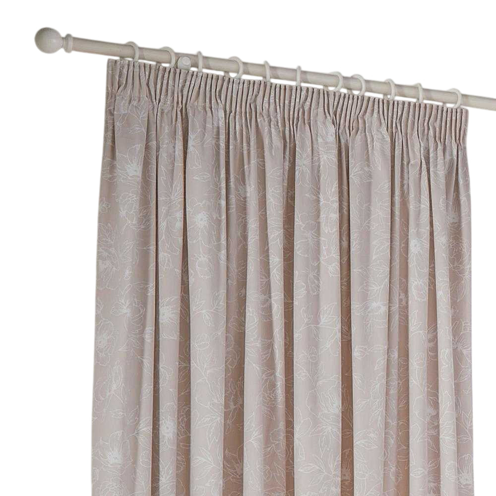 Natural - Back - Wylder Bella Lined Floral Pencil Pleat Curtains