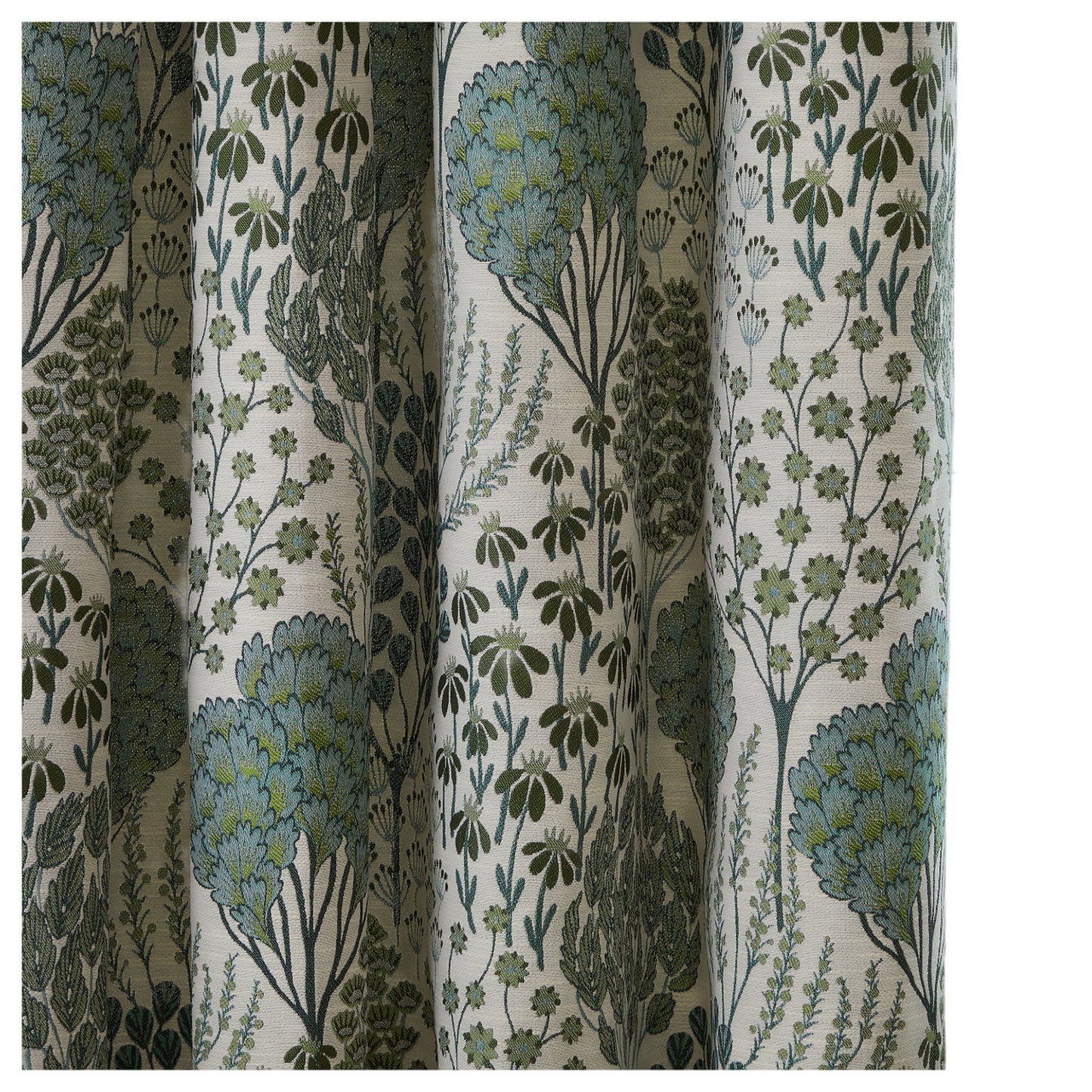 Thyme-Mineral - Lifestyle - Wylder Ophelia Lined Floral Pencil Pleat Curtains