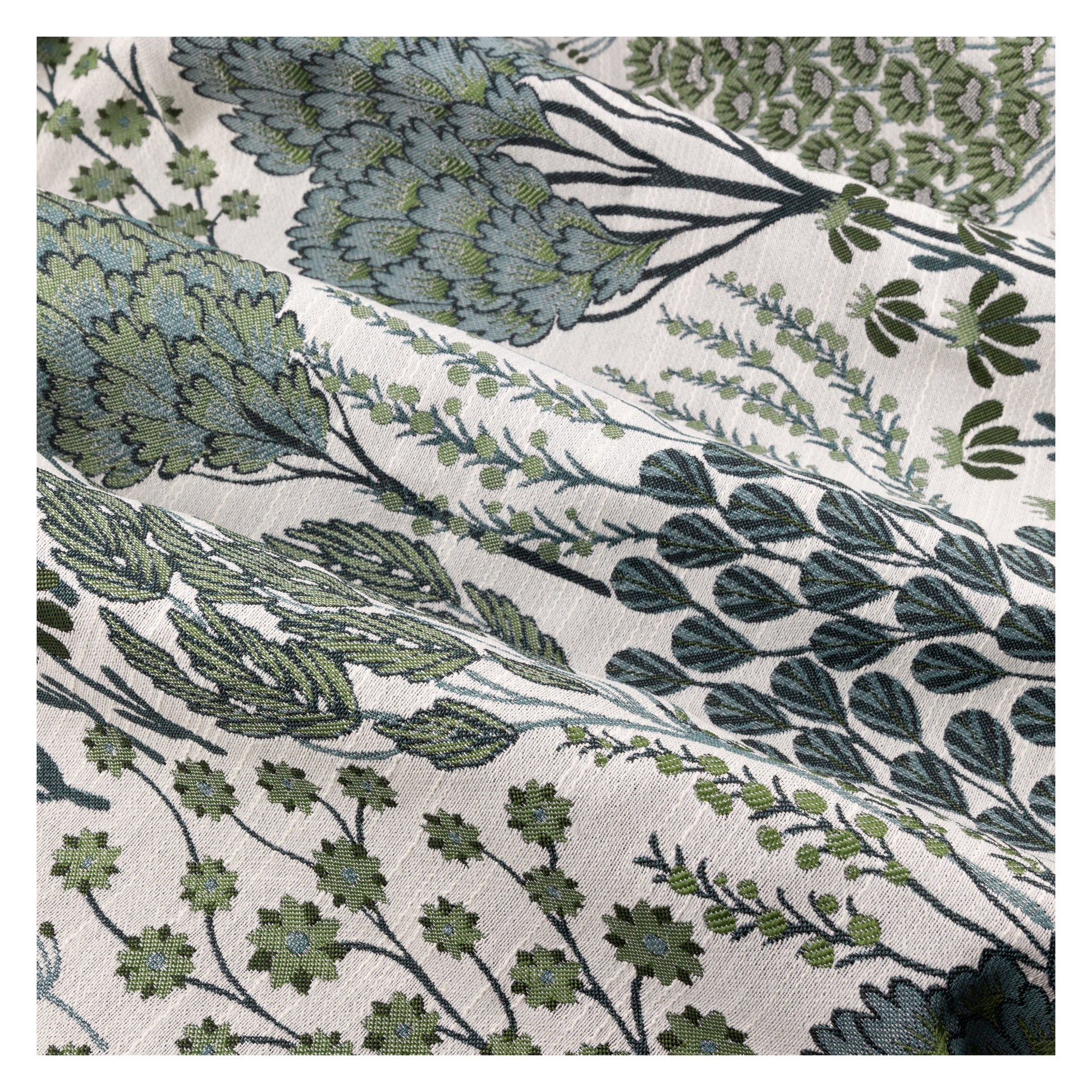 Thyme-Mineral - Pack Shot - Wylder Ophelia Lined Floral Pencil Pleat Curtains