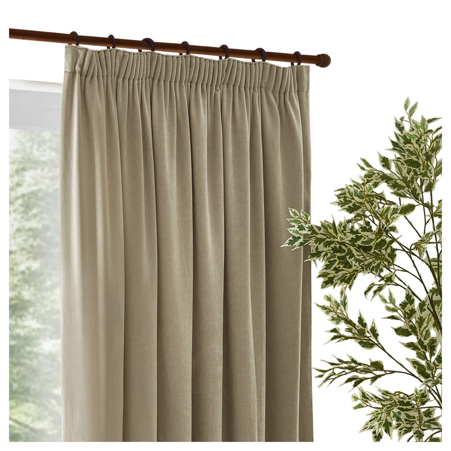 Linen - Side - Yard Chenille Lined Pencil Pleat Curtains