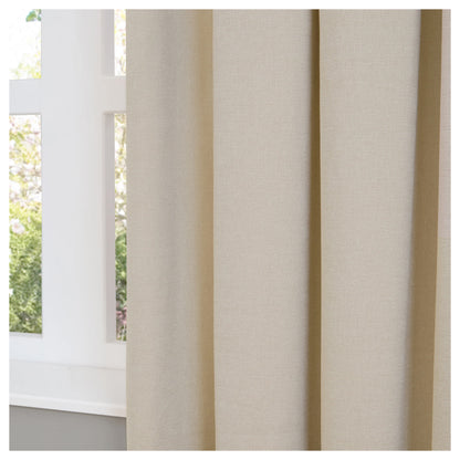 Ecru - Side - Furn Chenille Lined Pencil Pleat Curtains