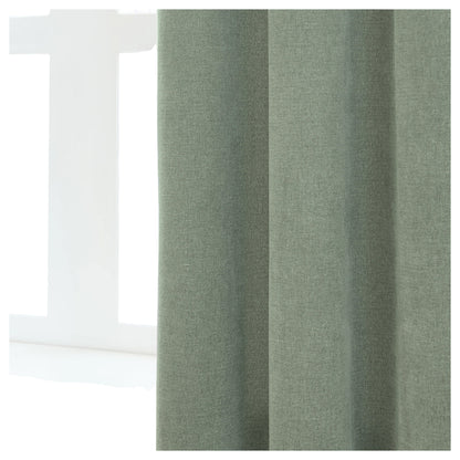 Green - Side - Furn Chenille Lined Pencil Pleat Curtains