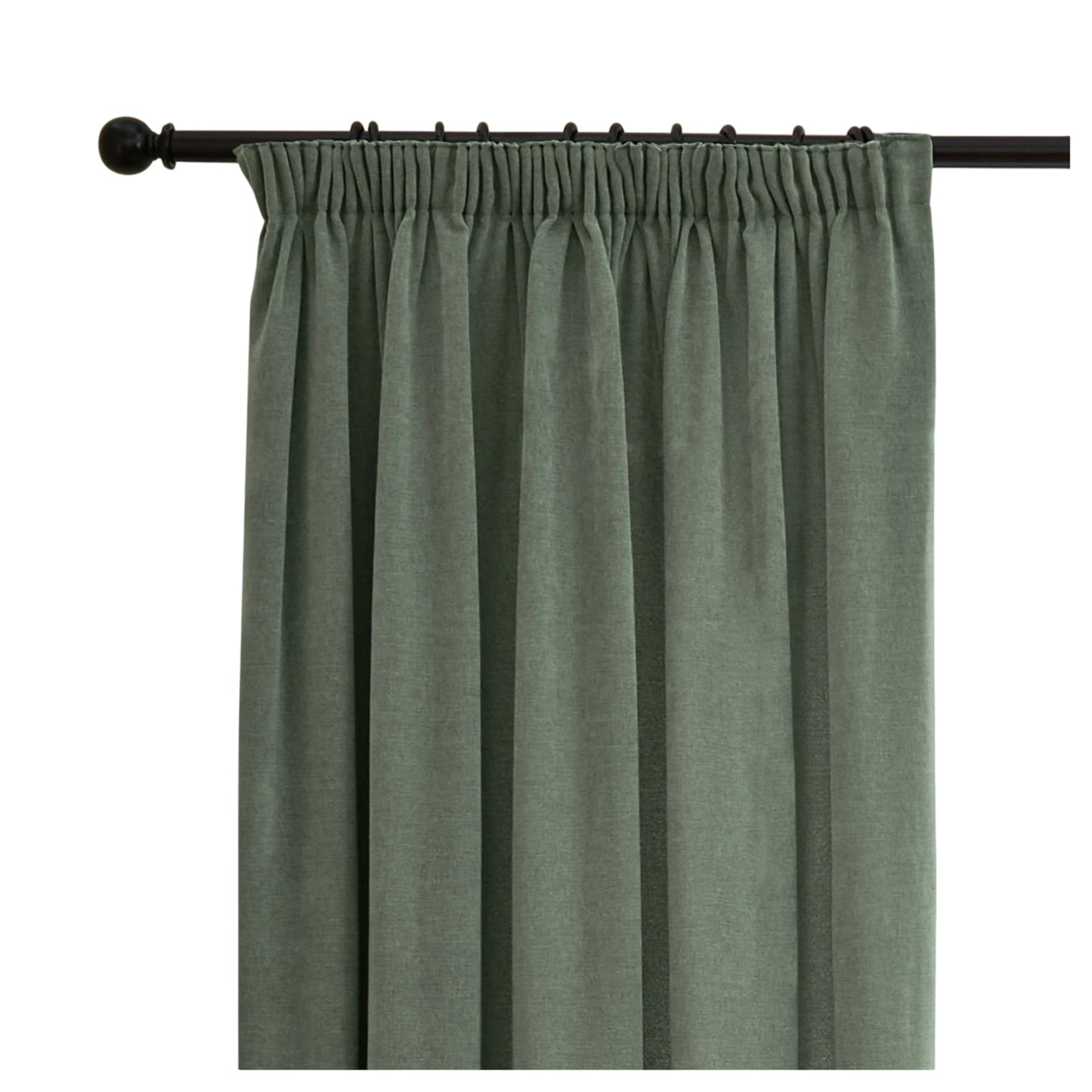 Green - Lifestyle - Furn Chenille Lined Pencil Pleat Curtains