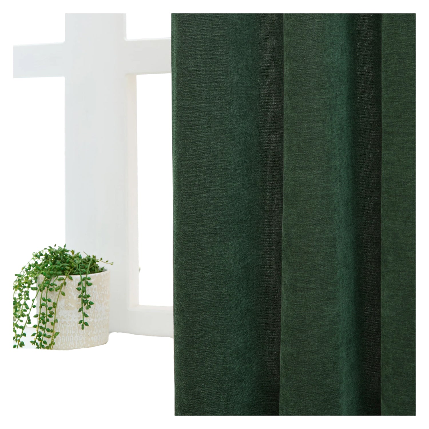 Bottle - Side - Furn Chenille Lined Pencil Pleat Curtains