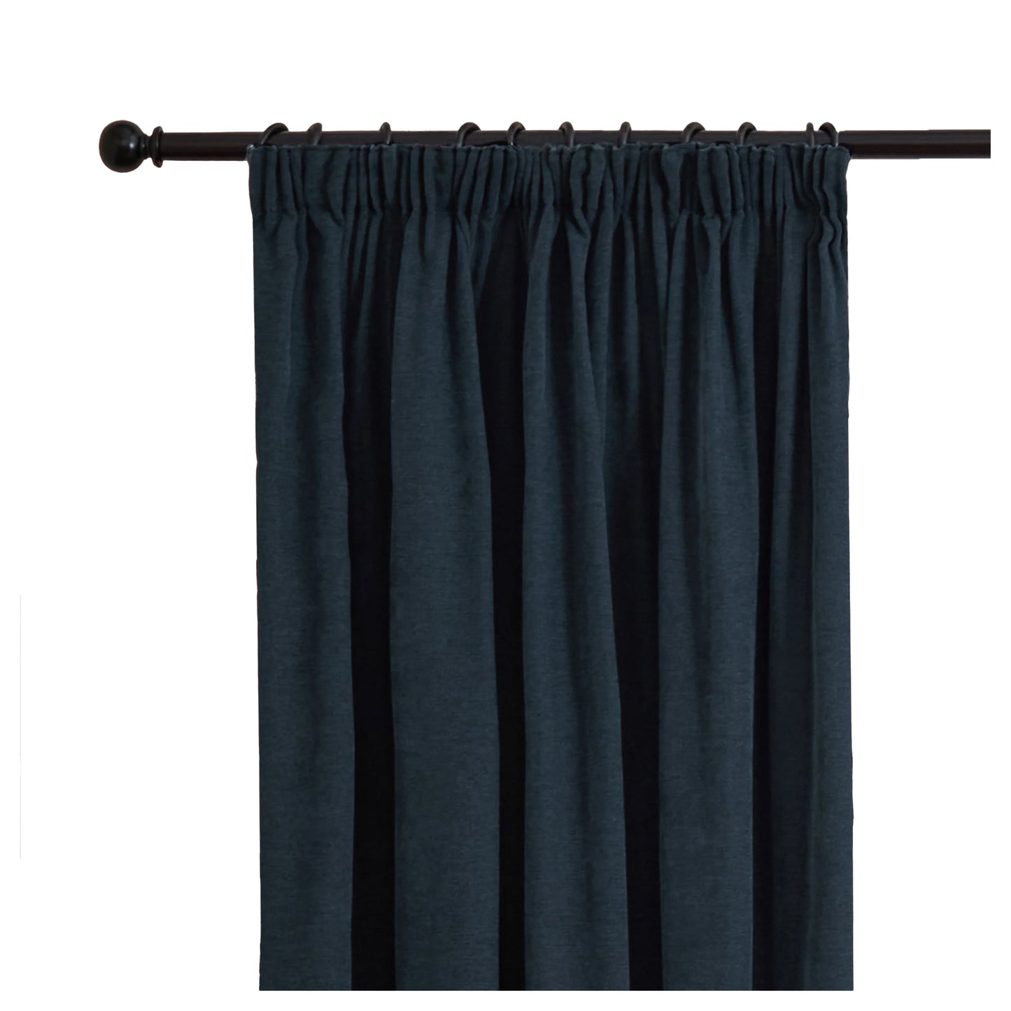 Navy - Lifestyle - Furn Chenille Lined Pencil Pleat Curtains