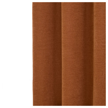 Rust - Side - Furn Chenille Lined Pencil Pleat Curtains