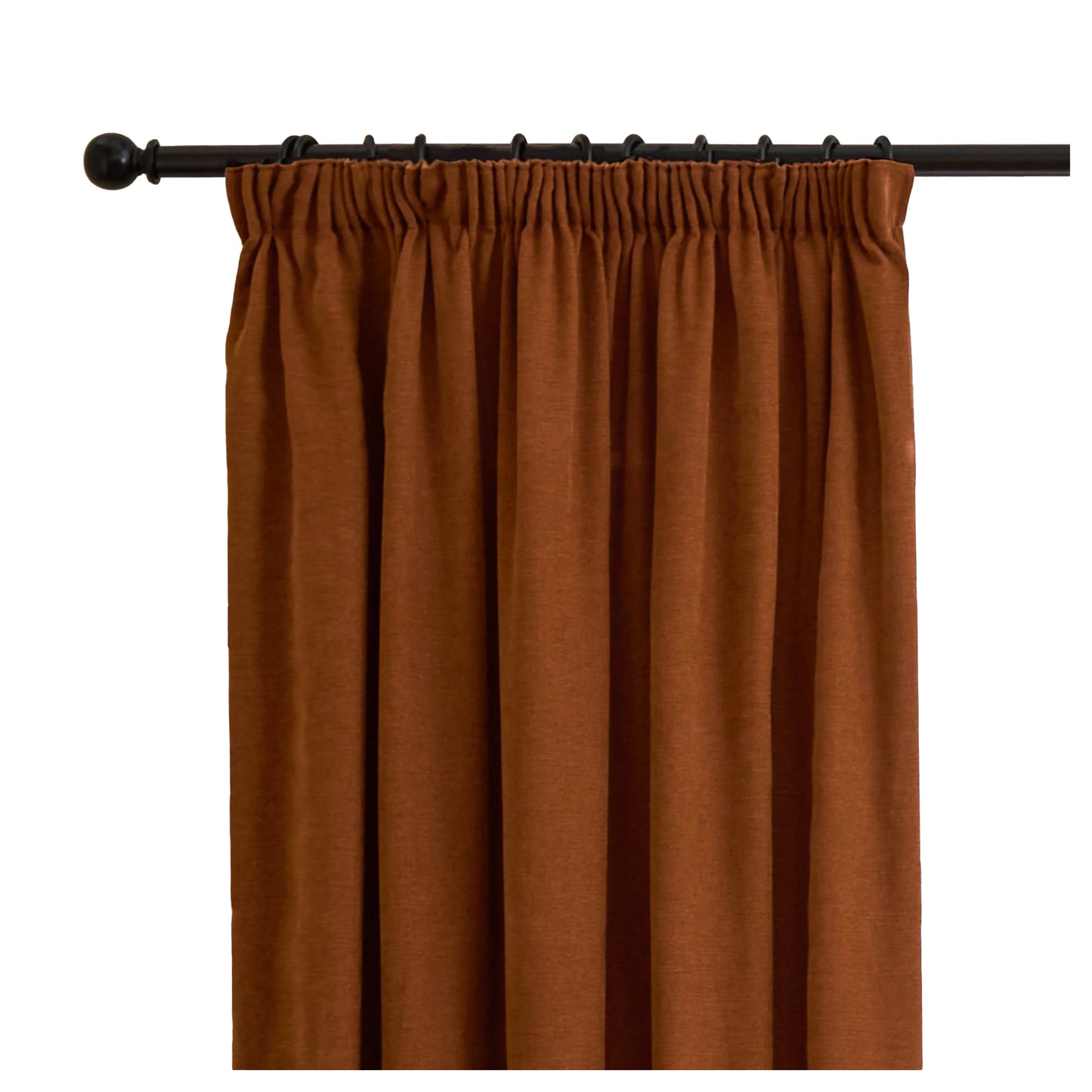 Rust - Lifestyle - Furn Chenille Lined Pencil Pleat Curtains