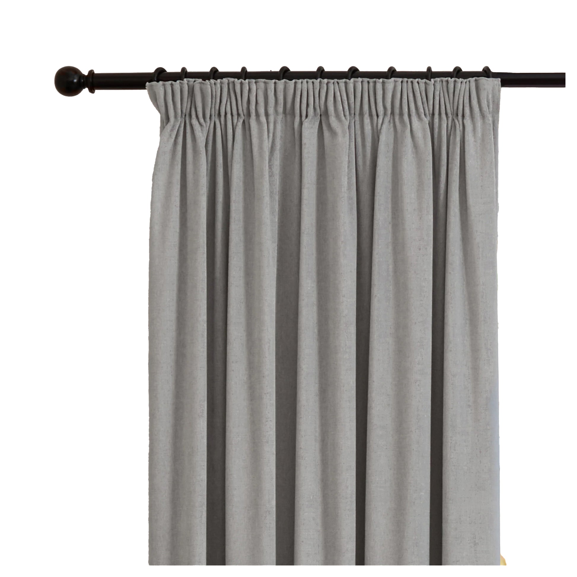 Silver - Lifestyle - Furn Chenille Lined Pencil Pleat Curtains