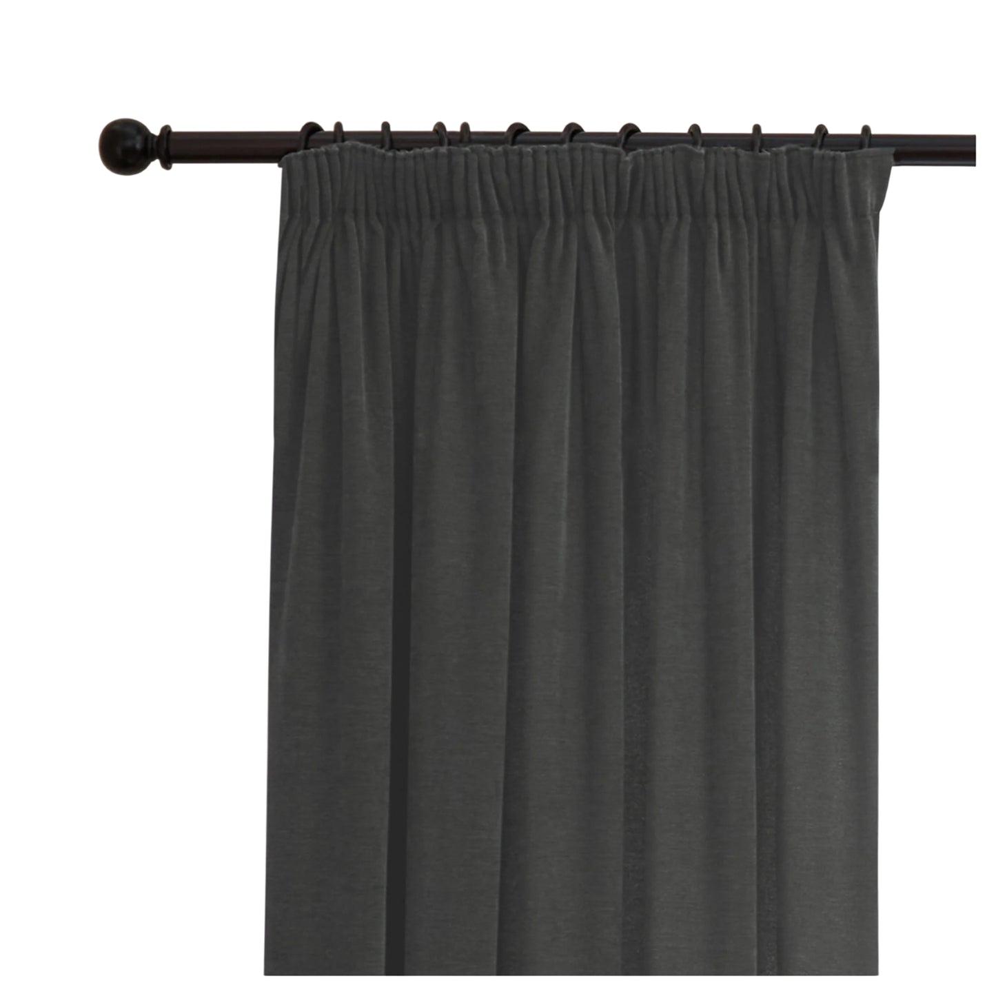 Charcoal - Lifestyle - Furn Chenille Lined Pencil Pleat Curtains