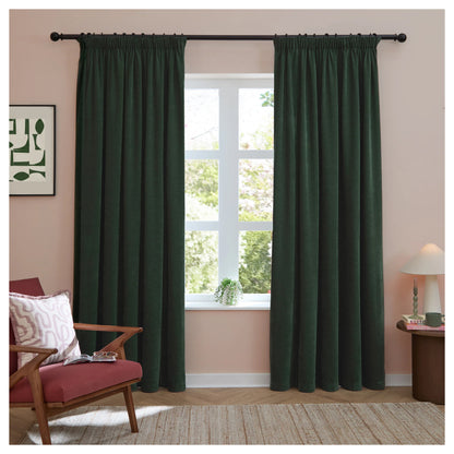 Bottle - Front - Furn Chenille Lined Pencil Pleat Curtains