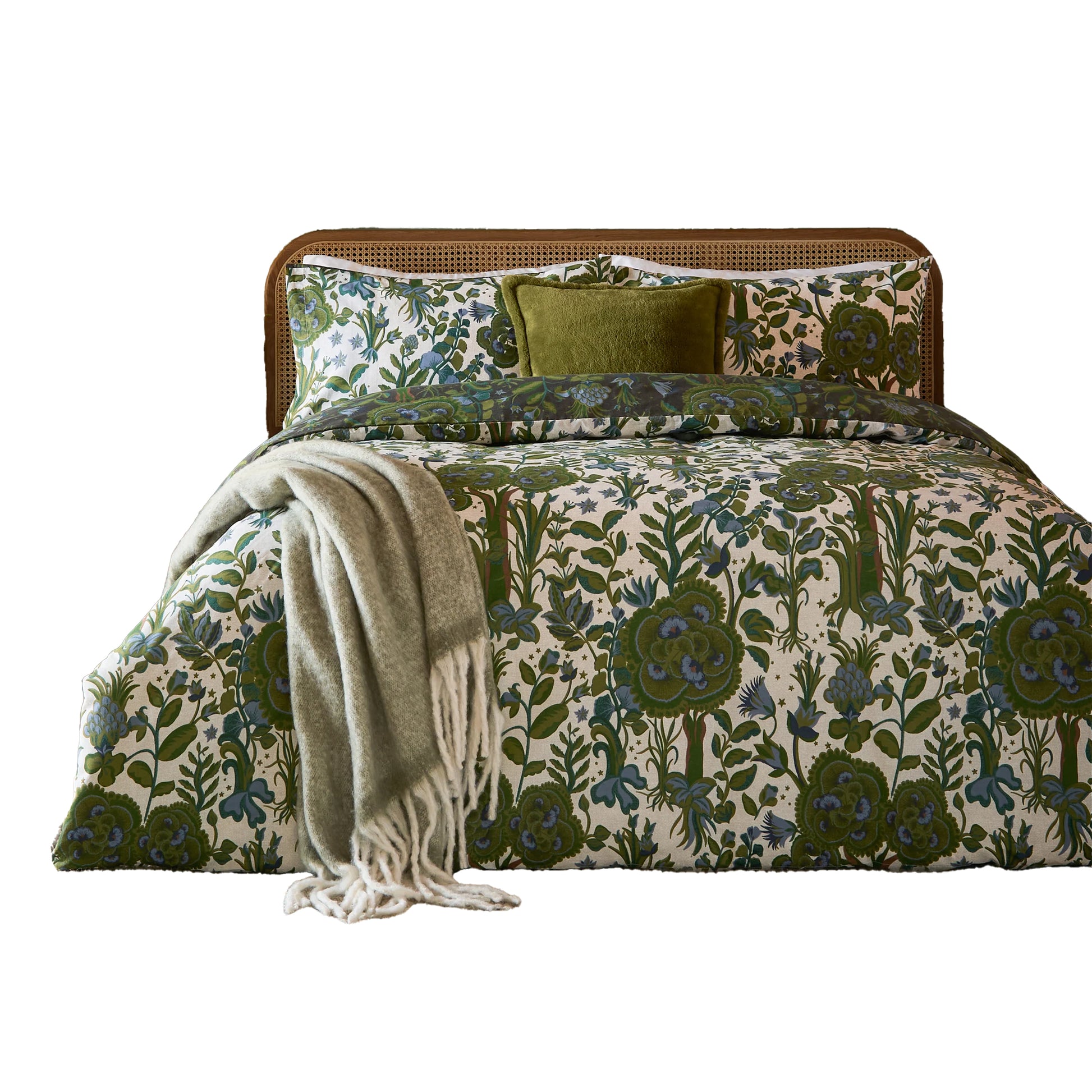 Evergreen - Back - Furn Garden Of Wonder Reversible Duvet Cover Set