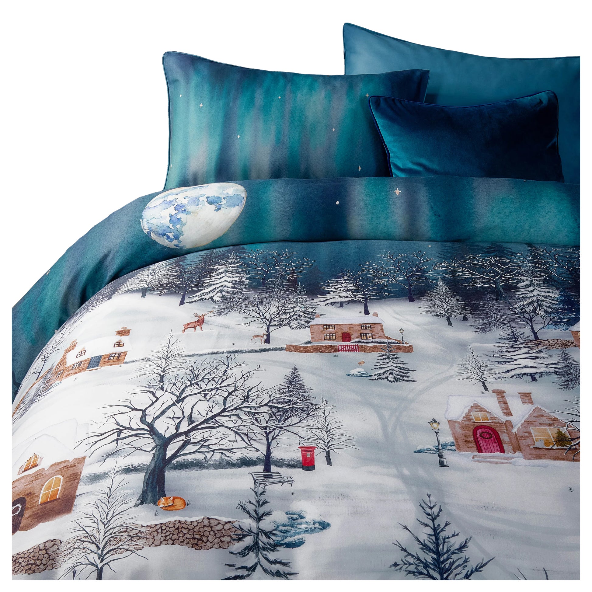 Midnight Blue - Back - Paoletti Reversible Star Duvet Cover Set