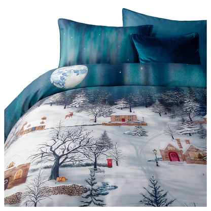 Midnight Blue - Back - Paoletti Reversible Star Duvet Cover Set