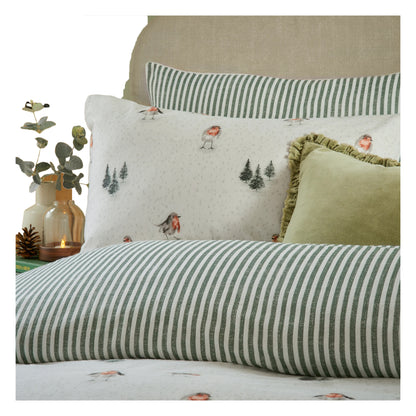 Cream-Pine - Back - Wylder Robins Return Reversible Brushed Cotton Duvet Cover Set