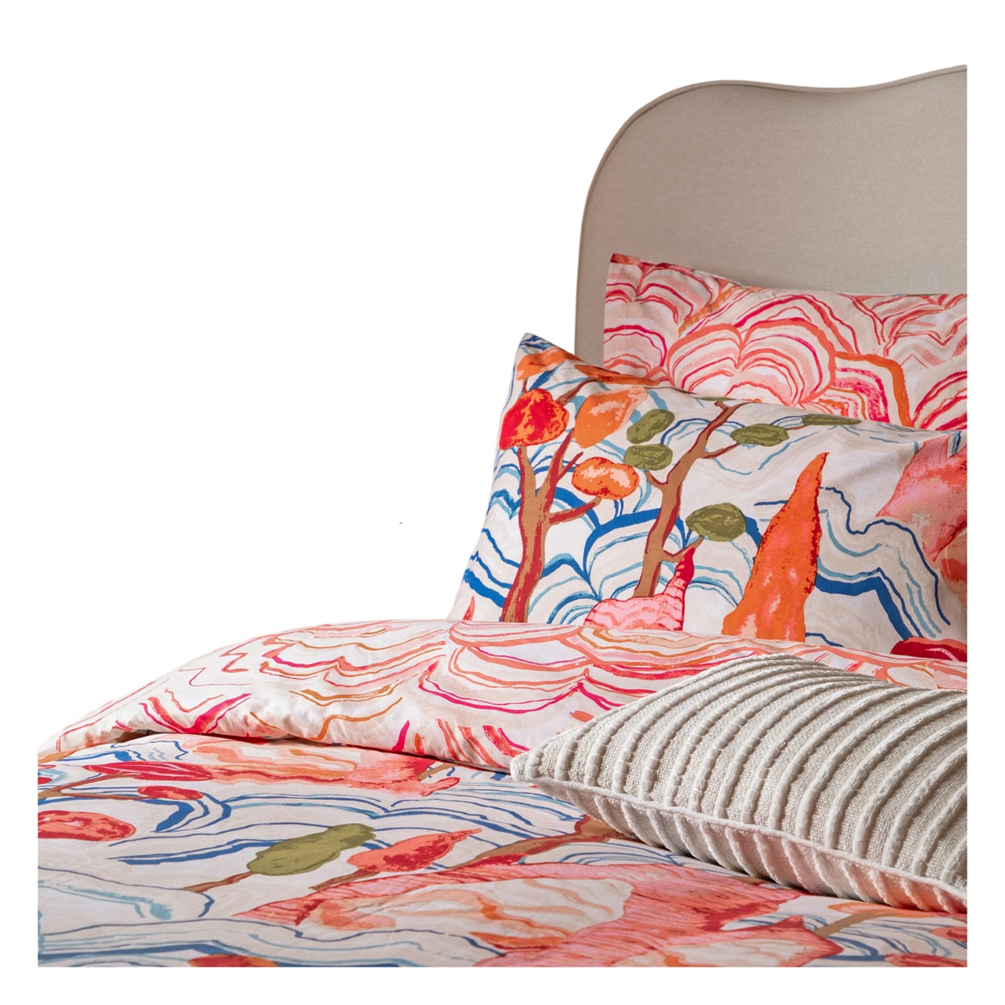 Multicoloured - Pack Shot - Furn Terra Nova Reversible Printed Duvet Cover Set