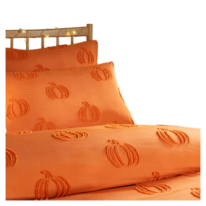 Multicoloured - Back - Duvet Day Pumpkin Fields Reversible Soft Touch Tufted Duvet Cover Set