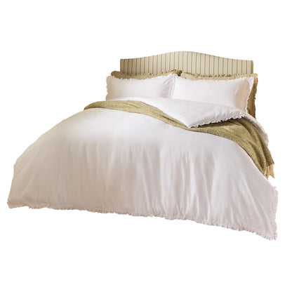 White - Front - Wylder Tilly Ruffles Cotton Duvet Cover Set