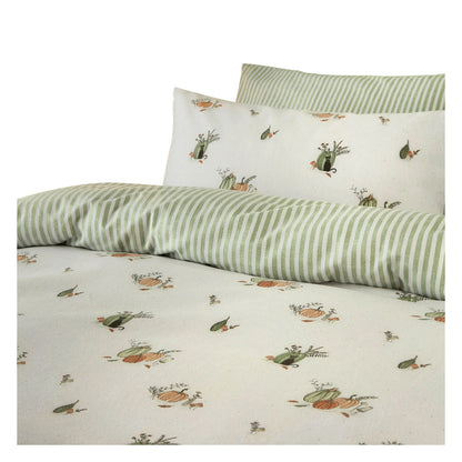 White - Back - Wylder Reversible Brushed Cotton Pumpkin Duvet Cover Set