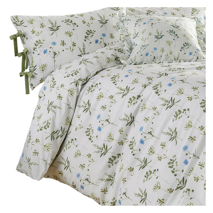 White-Cornflower - Side - Wylder Reversible Cotton Meadow Floral Duvet Cover Set