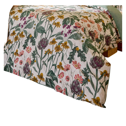Oatmeal - Side - Wylder Florapedia Reversible Floral Duvet Cover Set