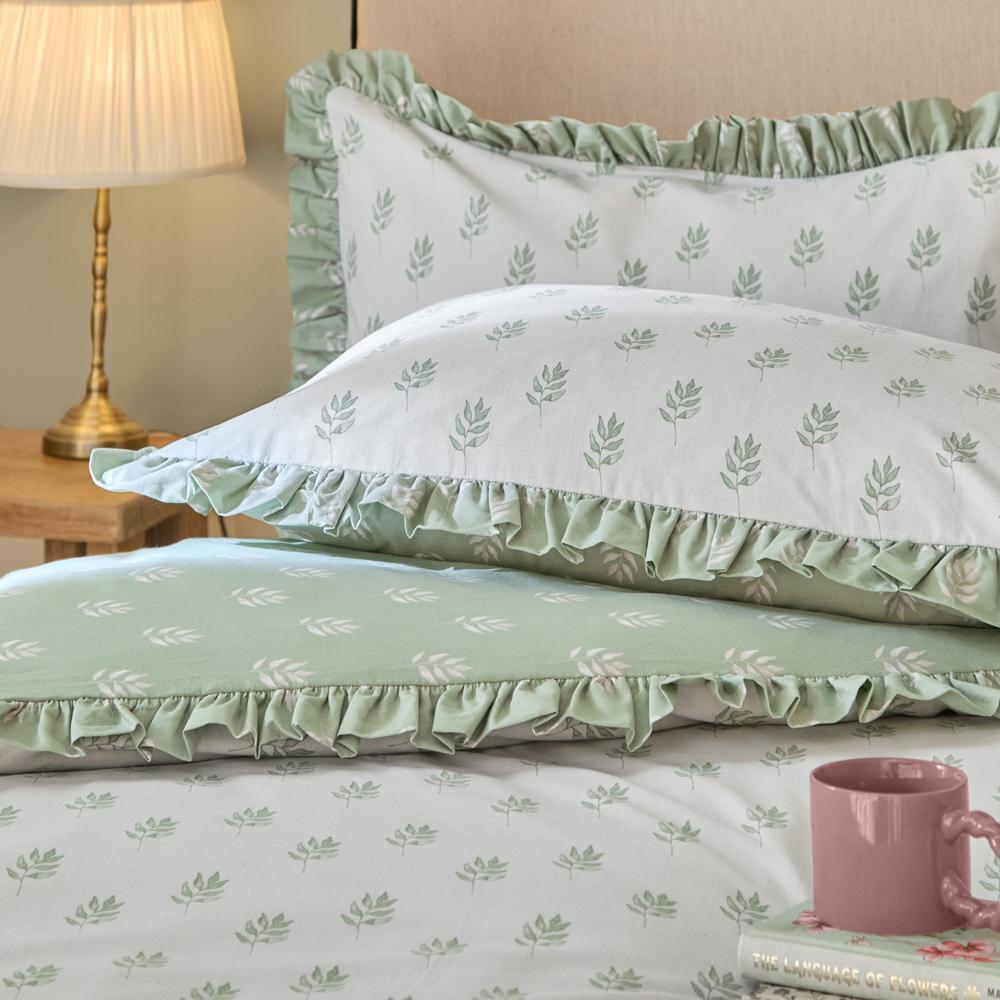 White-Sage - Close up - Wylder Ava Reversible Duvet Cover Set