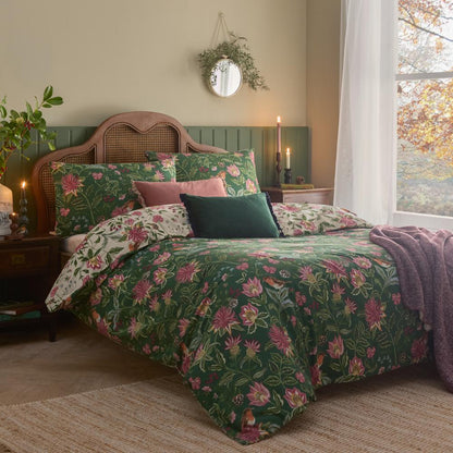 Multicoloured - Pack Shot - Wylder Beatrice Reversible Floral Duvet Cover Set
