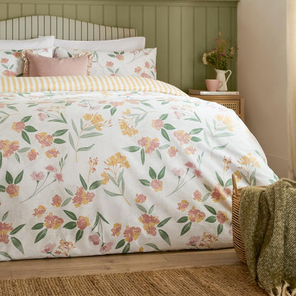 Yellow - Close up - Wylder Betsie Reversible Printed Duvet Cover Set