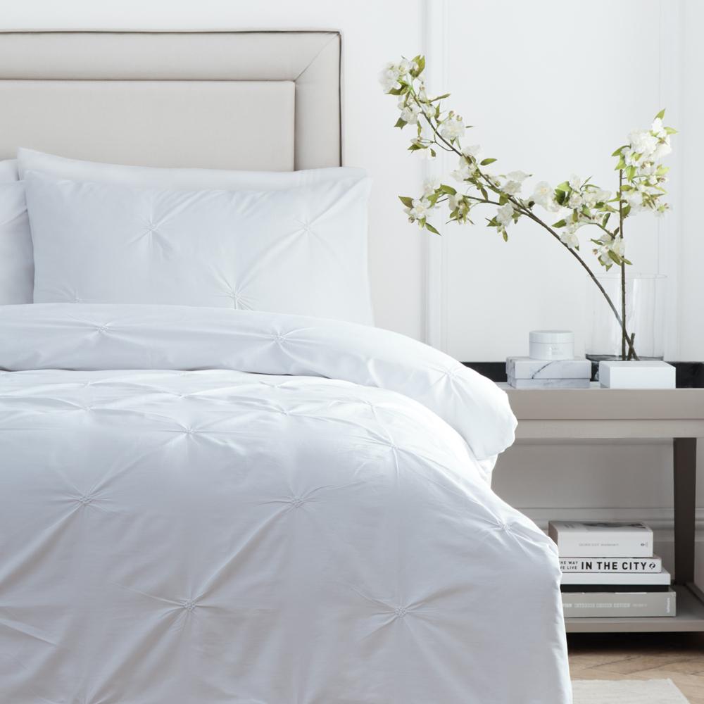 White - Pack Shot - Paoletti Elysia Reversible Cotton Duvet Cover Set