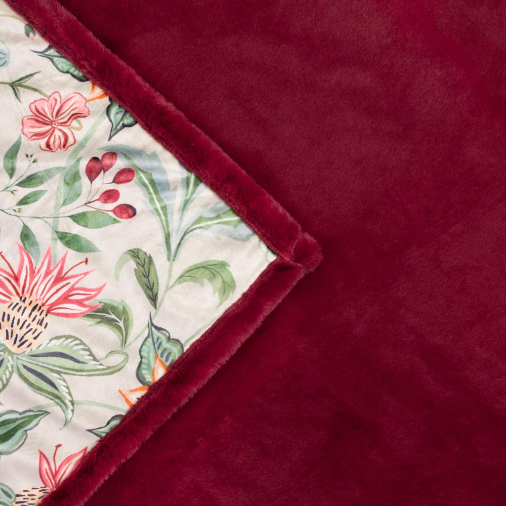 Multicoloured - Side - Wylder Beatrice Velvet Floral Throw