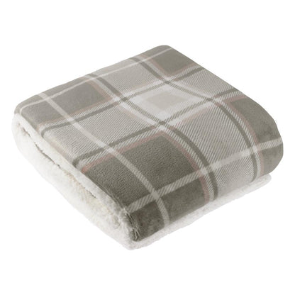 Green-Natural - Front - Wylder Braemar Sherpa Fleece Tartan Throw