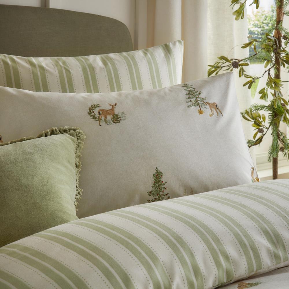 Green-Natural - Pack Shot - Wylder Charlecote Reversible Cotton Printed Duvet Cover Set