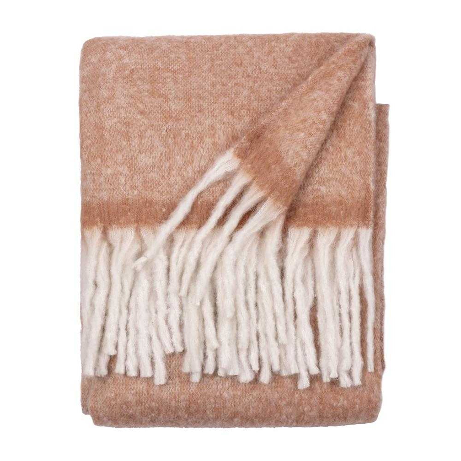 Rust - Back - Furn Woven Tassel Throw
