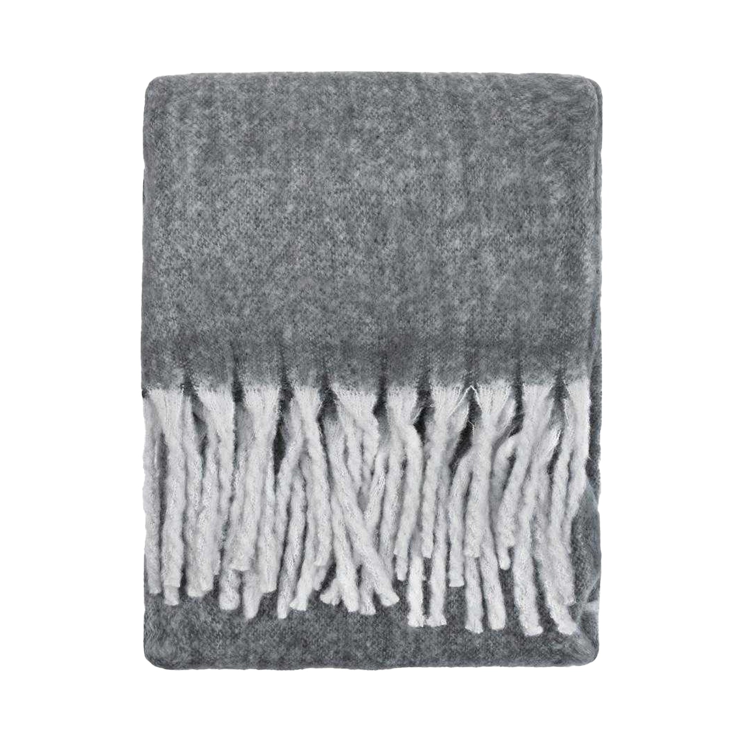 Charcoal - Front - Furn Woven Tassel Throw