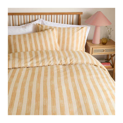 Yellow-Butter - Back - Furn Dualtone Reversible Striped Duvet Cover Set
