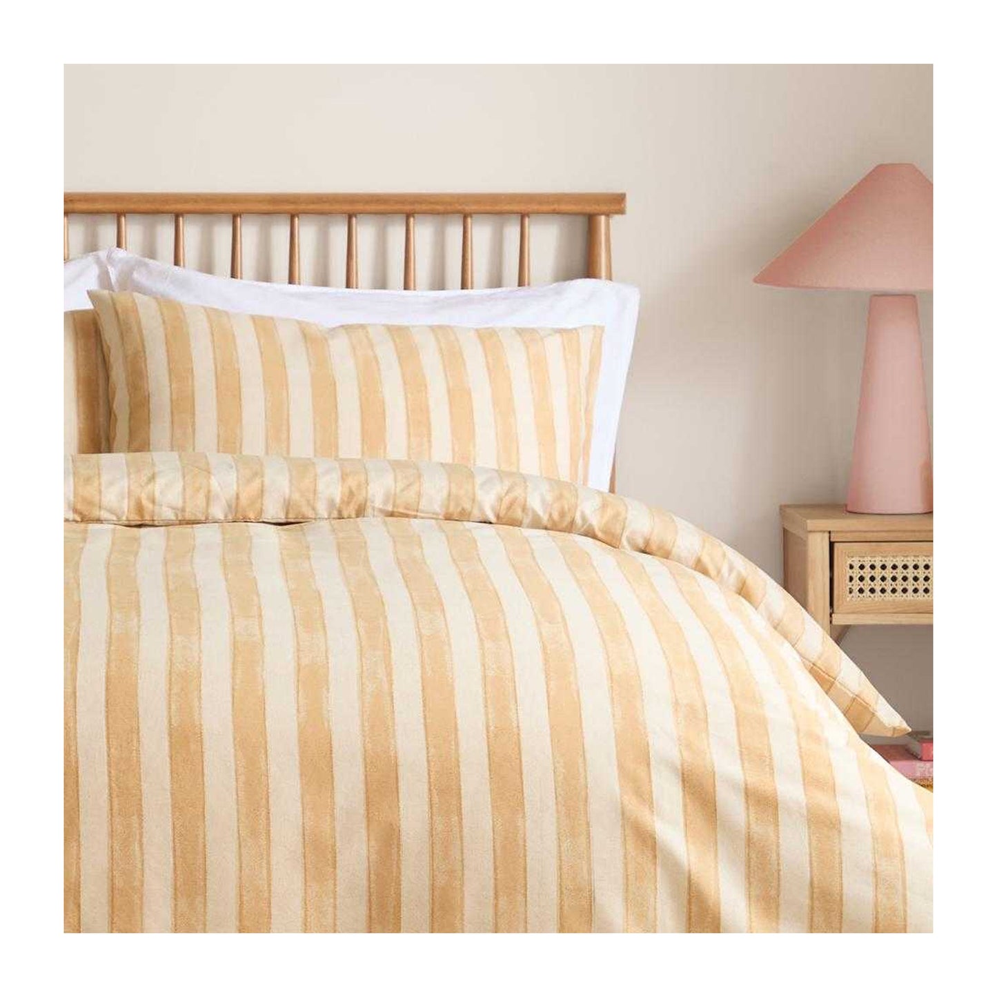 Yellow-Butter - Side - Furn Dualtone Reversible Striped Duvet Cover Set