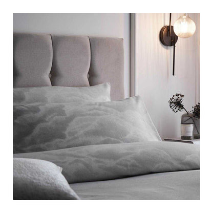 Silver - Back - Paoletti Ellora Reversible Jacquard Duvet Cover Set